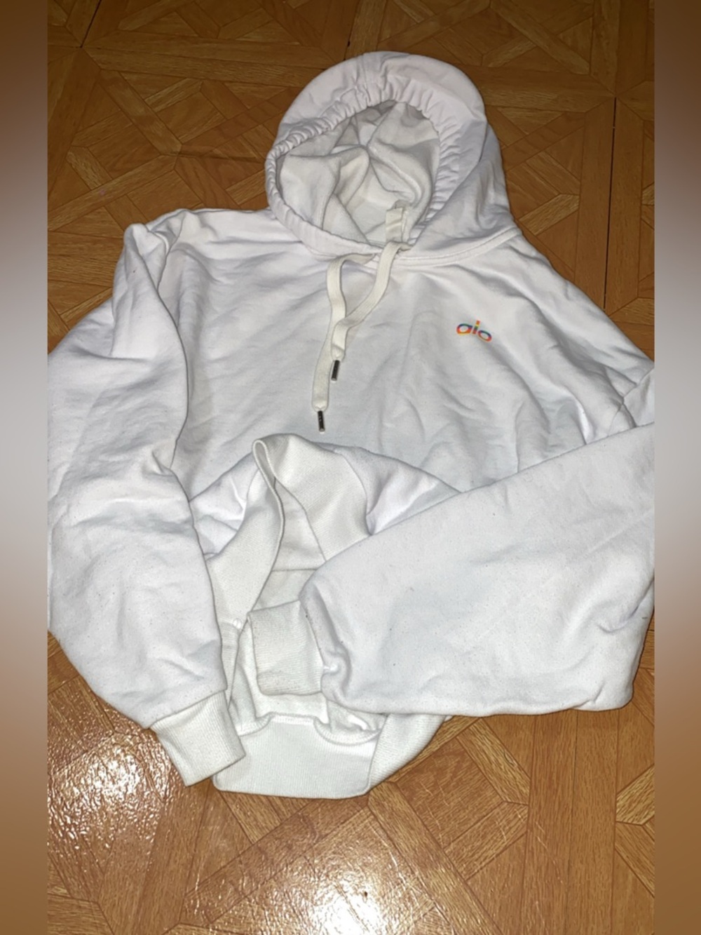 ALO Yoga White Oversized Hoodie - Women's Pullover - Picture 4 of 16